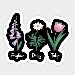 Subtle Floral Anti-Trump – Foxglove Daisy Tulip Political Statement Sticker